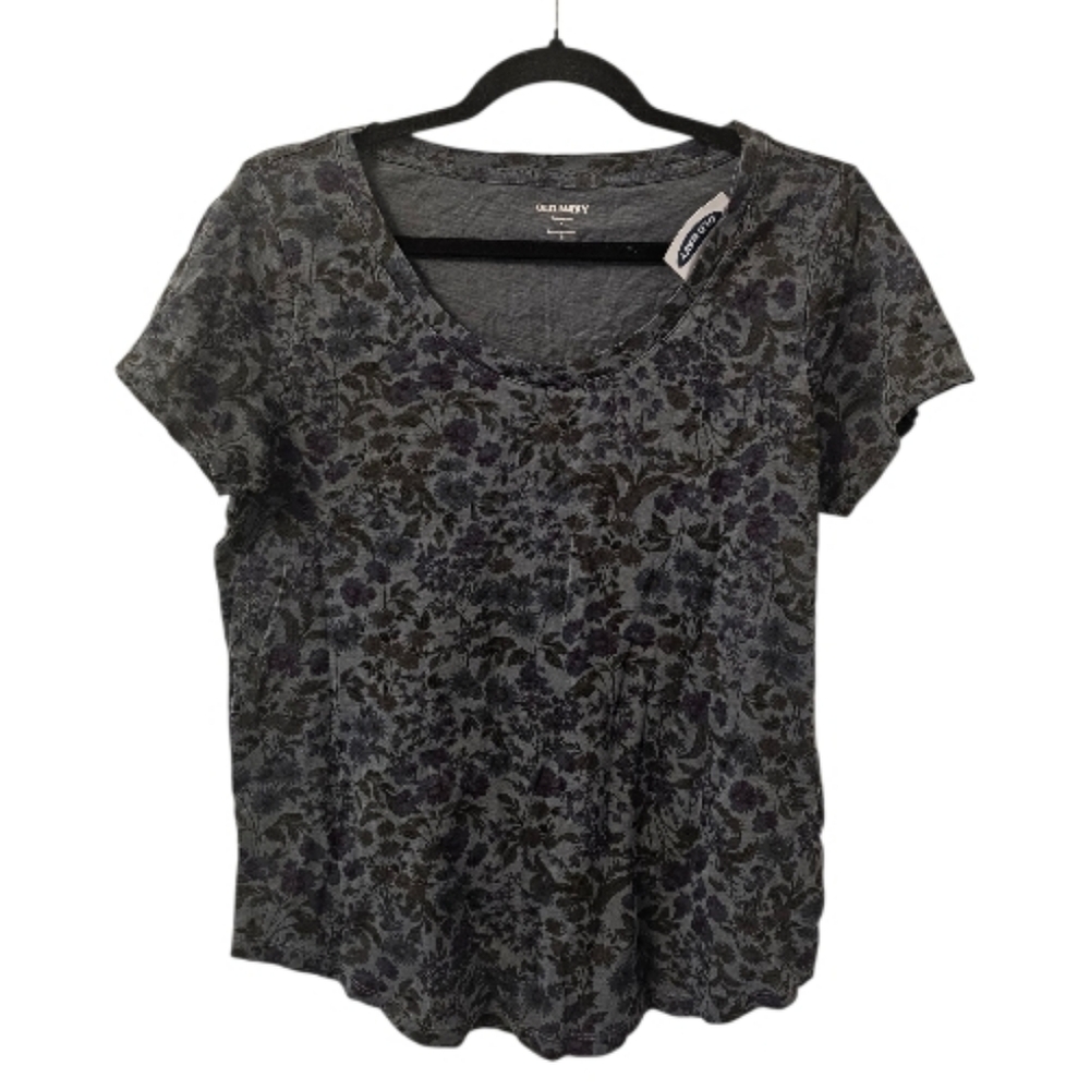 Multi-Coloured Old Navy Women's EveryWear Scoop-Neck Slub-Knit Floral T-Shirt